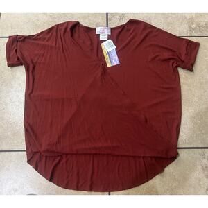 Panhandle Women’s Rust Foldover Short Sleeve Shirt NWT